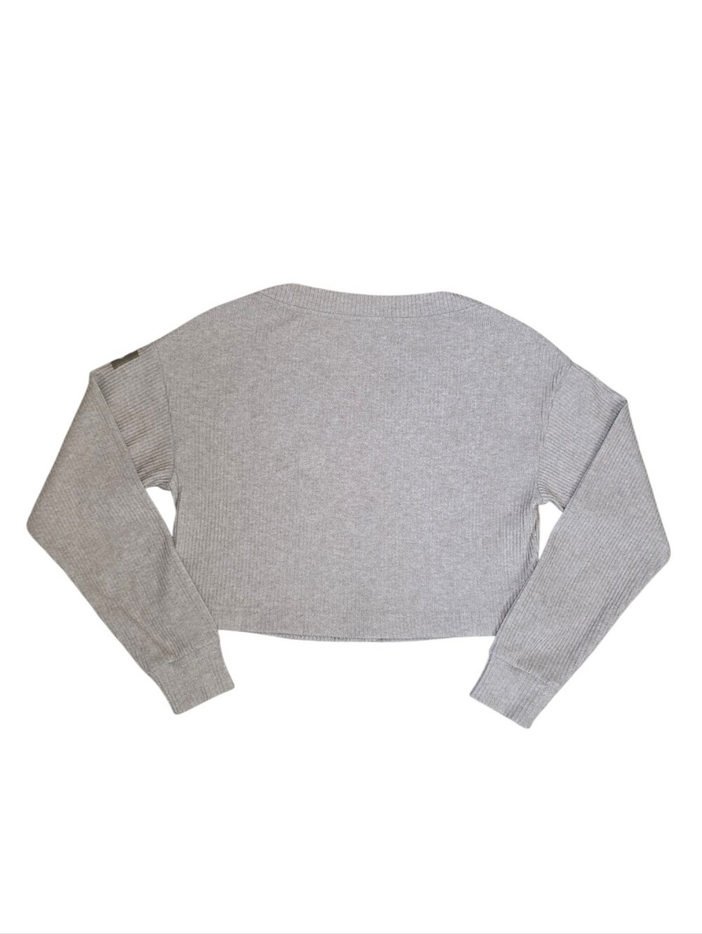 ALO Yoga Muse Ribbed Crop Sweater in Heather Oat Size Med - Picture 3 of 6